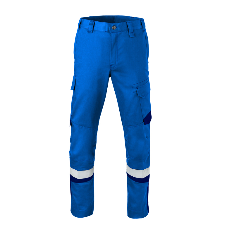 HaVeP 5Safety Image+ 80340 MultiNorm Hose | APC1, blaue Arbeitshose mit Taschen und Reflexstreifen, Frontansicht