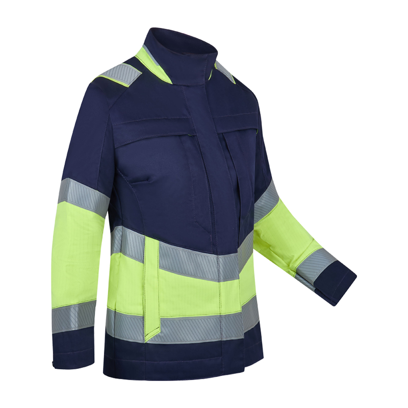 Rofa Multi-Light HI-VIS I 2604 MultiNorm Damen Jacke 4 kA | APC1, marineblau und gelb mit umlaufenden Reflexstreifen