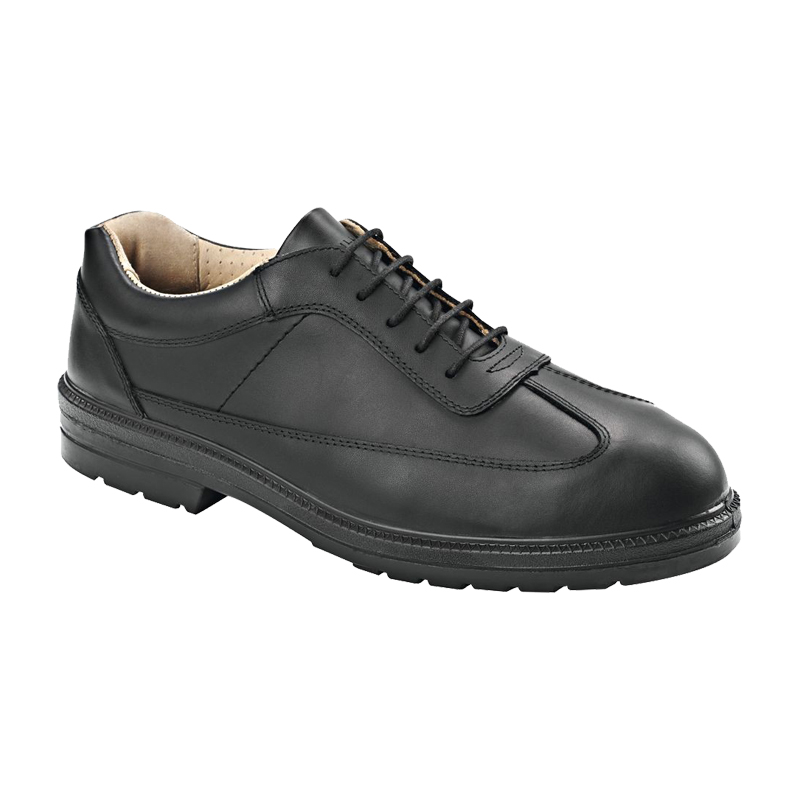 Stabilus Leon ESD S2 Business Sicherheitsschuhe 9220A, eleganter schwarzer Lederschuh mit Schnürung und rutschhemmender Sohle