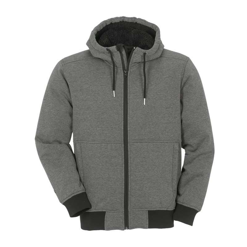 Planam Iceland Hoodie mit Teddyfutter innen von Planam, grauer Hoodie mit Kapuze, Reißverschluss und warmem Innenfutter