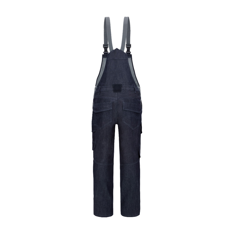 Dunkelblaue HB ComFlex Aramid Schweisser Stretch Latzhose Klasse 2 von HB Protective Wear, flammhemmend und bequem für Schweißarbeiten