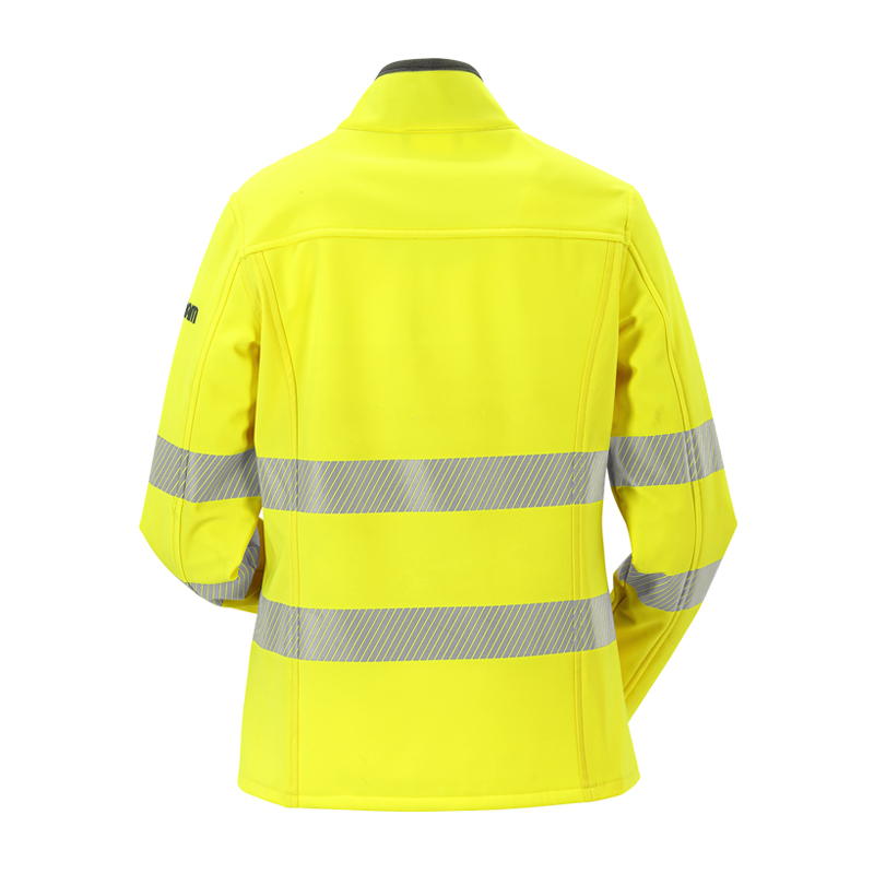 Planam Norit Damen Pure Warnschutz SoftShell Jacke mit Stretch