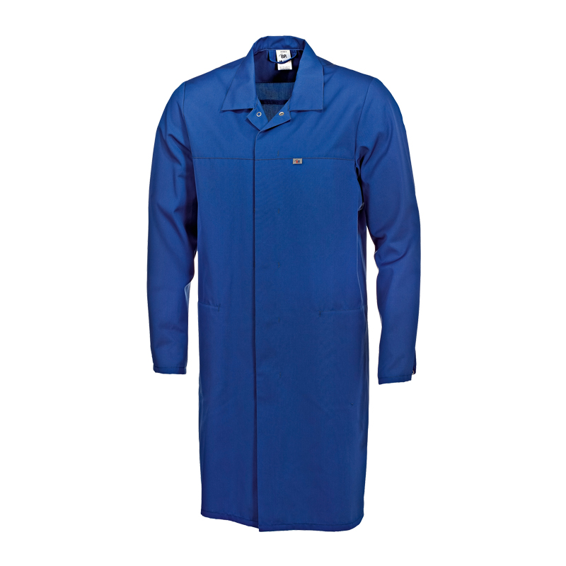 Blauer BP 1673 HACCP Mantel Food Lebensmittel nach DIN 10524 von BP Bierbaum Proenen, hygienischer Arbeitsmantel für Lebensmittelbereiche