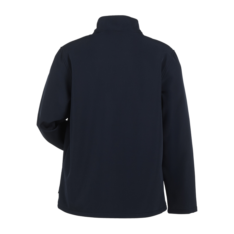 Rückansicht der Planam Alto Jacke mit weichem Innenfleece in Dunkelblau, funktionale Arbeitsjacke mit hohem Kragen