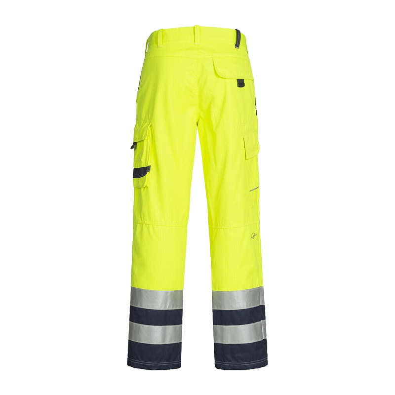 HB Protective Wear MODarc & vis MultiNorm Warnschutzhose 4 kA + 7 kA APC2, gelbe Arbeitshose mit Reflexstreifen, flammhemmend, antistatisch und Störlichtbogen Klasse 2