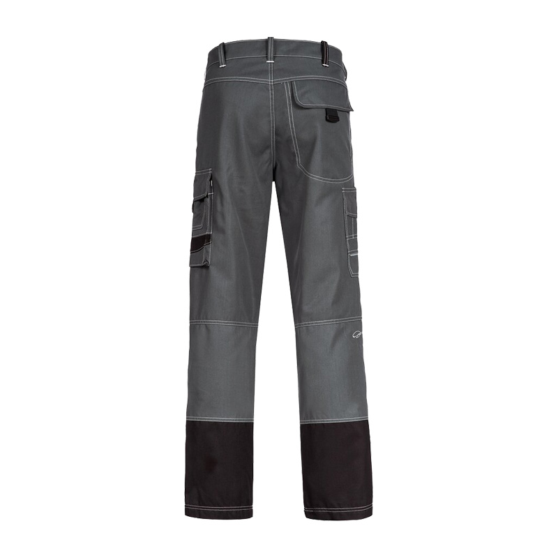 Rückansicht der HB Protective Wear HB MODarc MultiNorm Hose 4 kA + 7 kA | APC2 in Grau-Schwarz mit Gesäßtasche und Beintaschen