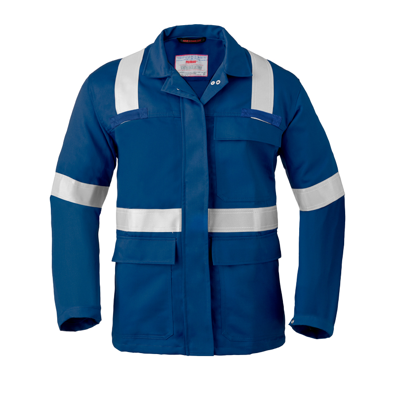 HaVeP 5Safety 3256 MultiNorm Jacke APC1 von HaVeP, blaue Schutzjacke mit langen Ärmeln und Reflexstreifen vorne