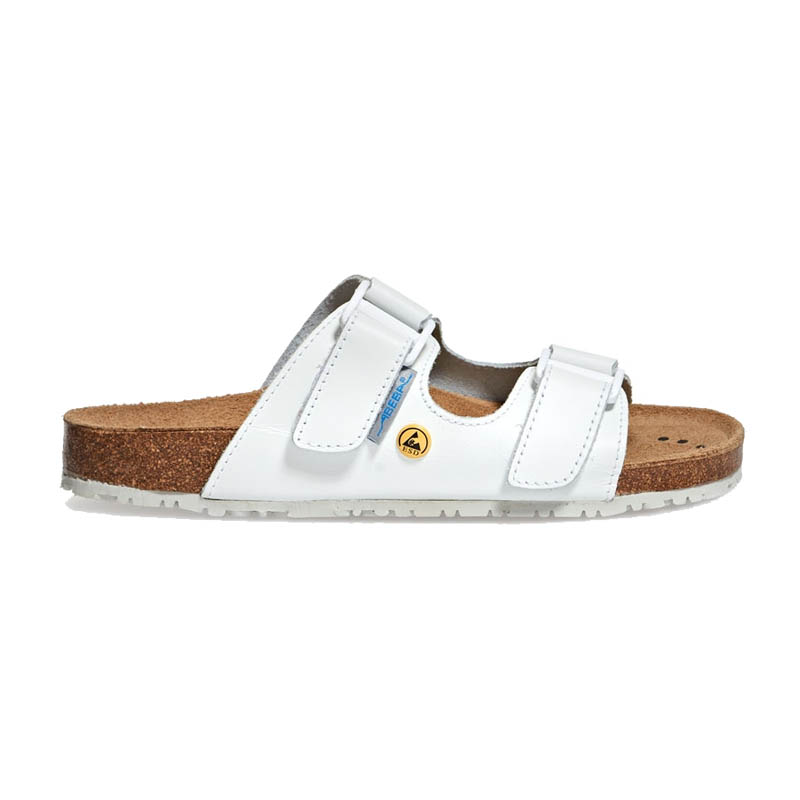 Abeba 4080 Nature OB ESD Sandalen mit Korkfußbett | weiß