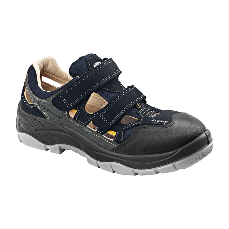 Stabilus Marlon AIR ESD S1 Sicherheitssandale mit komplettem Lederfutter, Alukappe und Klettverschluss in Schwarz-Blau
