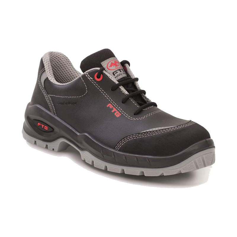 FTG Piper S3 metallfreier Sicherheitshalbschuh der Comfort Line aus schwarzem glattem Vollrindleder mit robuster Laufsohle