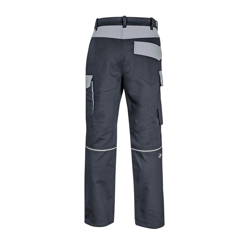 Rückansicht der HB ArcSelect MultiNorm Hose 4 kA + 7 kA | APC2 von HB Protective Wear in Dunkelgrau mit hellgrauen Kontrasten und funktionalen Taschen