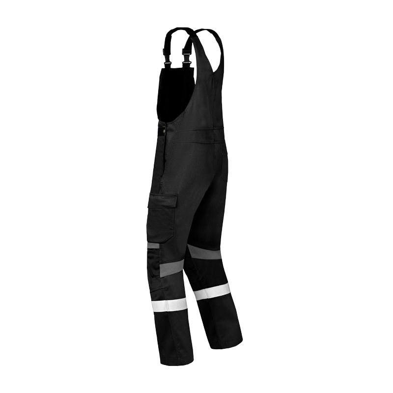 Schwarze HaVeP Force+ 20333 MultiNorm Schweisser Latzhose Klasse 1 APC1 mit Trägern, Beintasche und Reflexstreifen