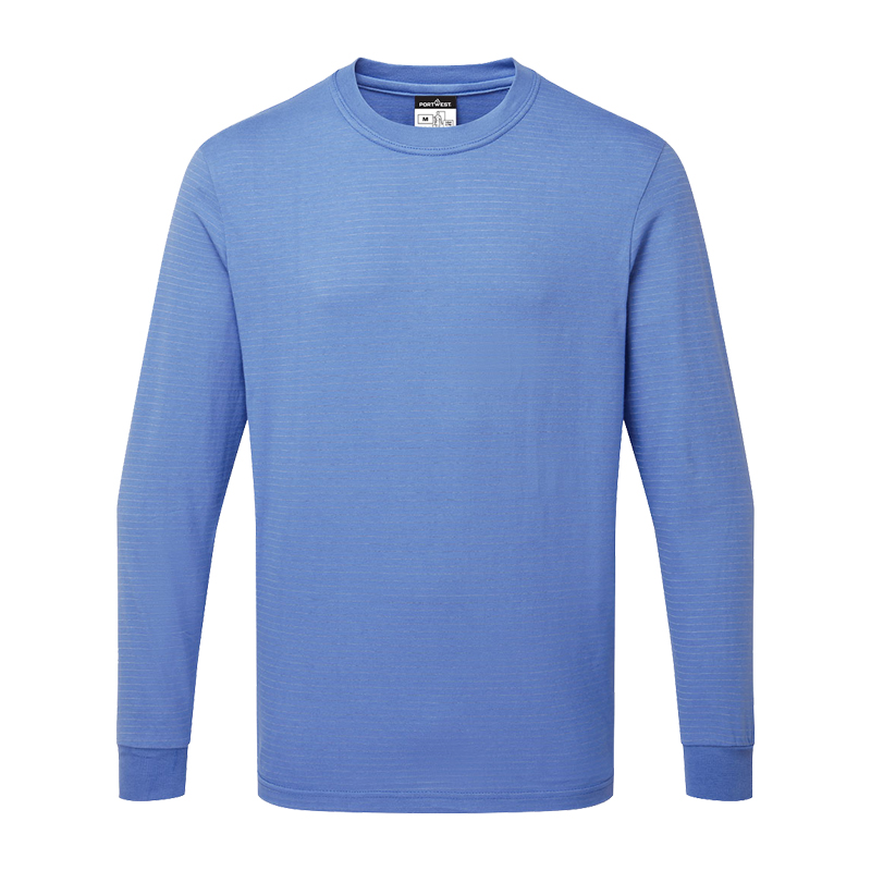 PortWest AS22 Antistatik ESD T-Shirt langarm für EPA Bereiche