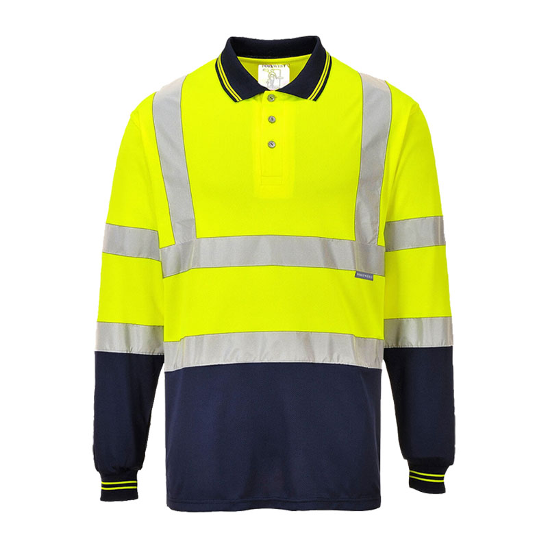 PortWest S279 Warnschutz Polo-Shirt kontrast Klasse 2