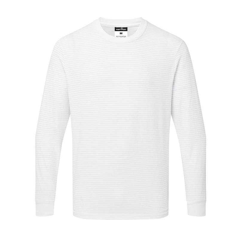 PortWest AS22 Antistatik ESD T-Shirt langarm für EPA Bereiche