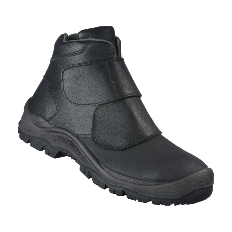 Schwarzer Stabilus Karl S3 Schweisser Sicherheitsstiefel 3310 Weite 12 mit Überkappe und hitzebeständiger Sohle für Schweißarbeiten