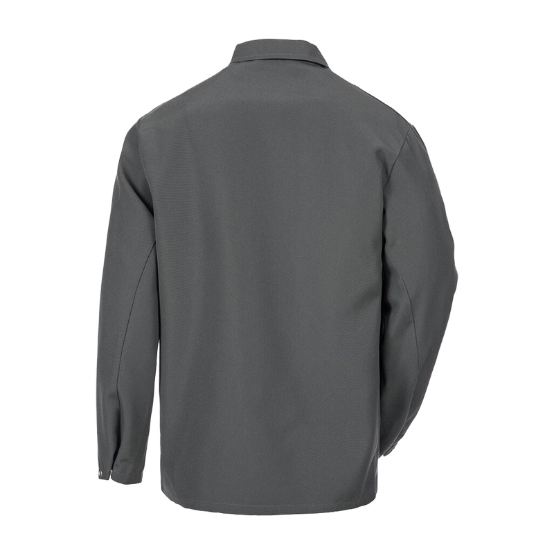 Rückansicht der grauen HB CHEMstandard Chemikalienschutz Jacke von HB Protective Wear, Chemikalienschutz nach EN 13034 Typ 6