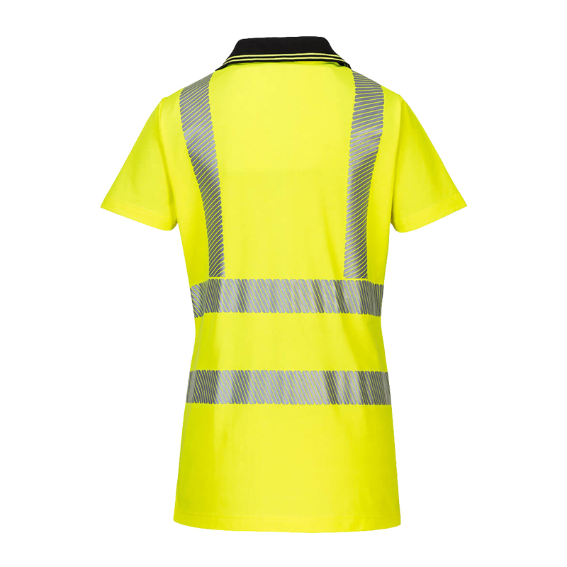 PortWest LW72 Damen Warnschutz Polo-Shirt Cotton Comfort Klasse 2