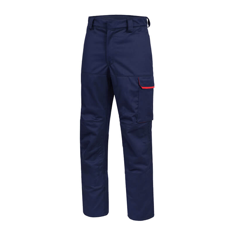Navyfarbene HB SecureAllround MultiNorm Hose 4 kA APC1 von HB Protective Wear, flammhemmend, antistatisch, aus atmungsaktiver FR Baumwolle mit Seitentasche