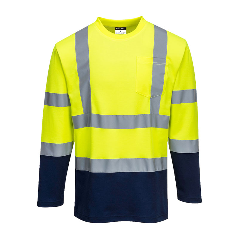 PortWest S280 Warnschutz T-Shirt Cotton Comfort kontrast Klasse 2