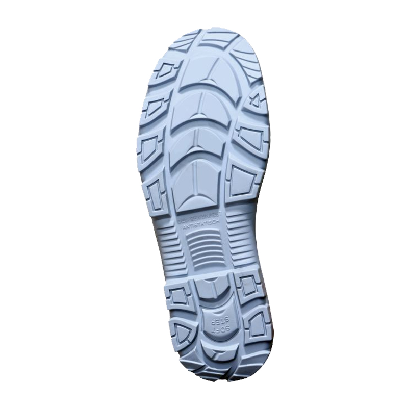 Profilansicht der rutschhemmenden SOFT-STEP-PRO Laufsohle des Schütze 6383X S3S Sicherheitsstiefels mit Schnellschnürung