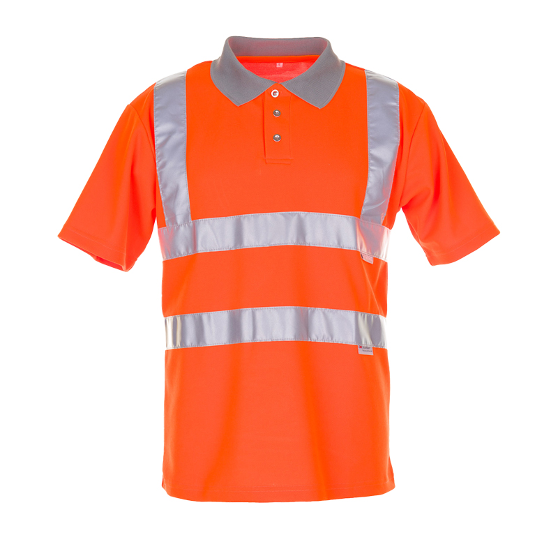Planam Warnschutz Polo-Shirt kontrast mit Stretch Klasse 2