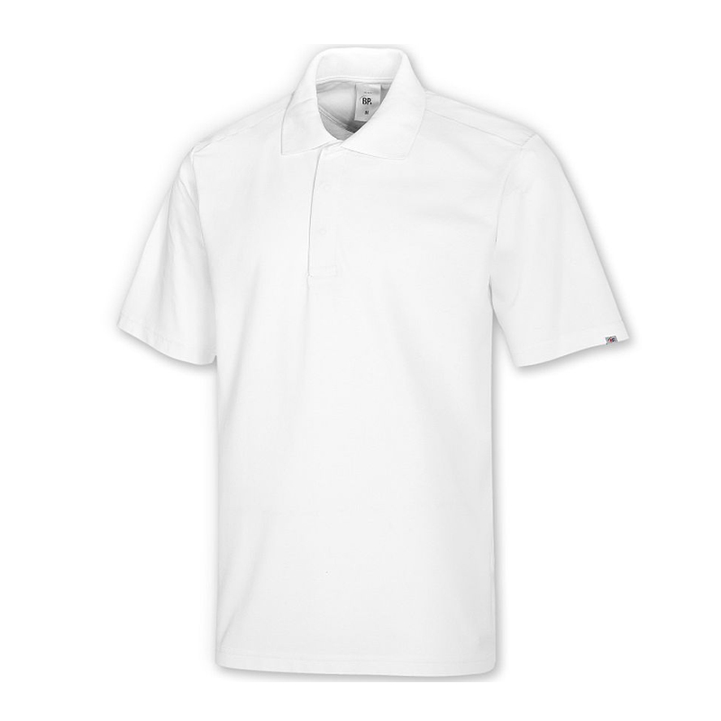 Weißes BP 1625 Hygiene Polo-Shirt von BP Bierbaum Proenen, kurzarm, einlauf- und formstabil sowie kochfest