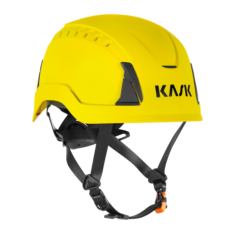Kask KASK PRIMERO AIR Industriehelm in Gelb mit Belüftung und Kinnriemen, zertifiziert nach EN 397 und EN 50365