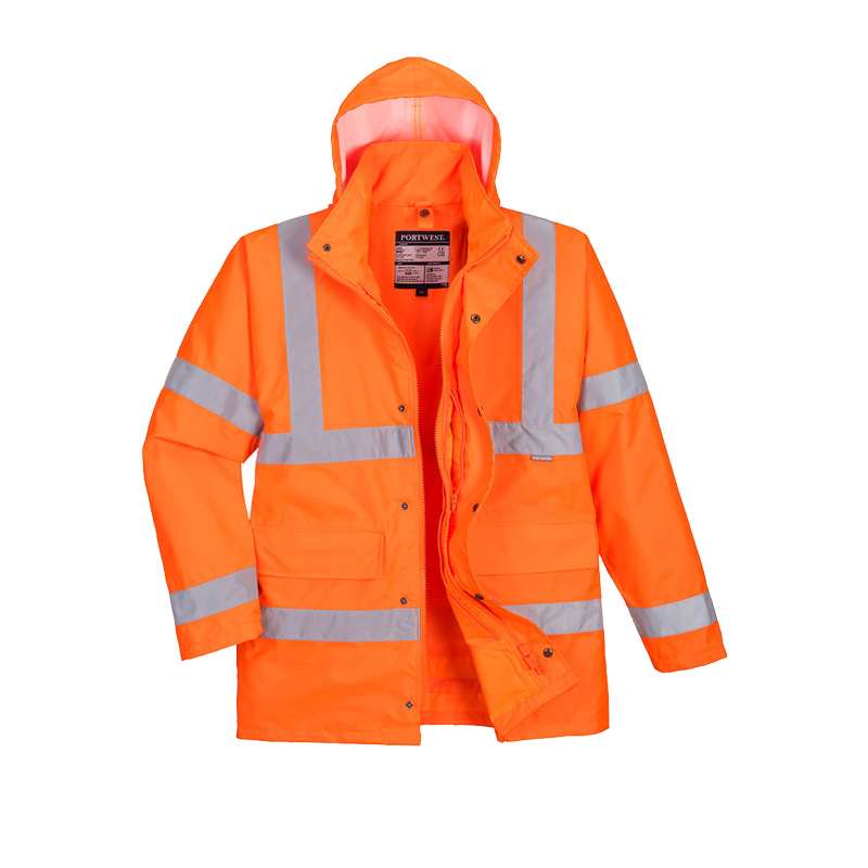 PortWest S468 gefütterte 4 in 1 Warnschutz Verkehrsjacke multifunktional