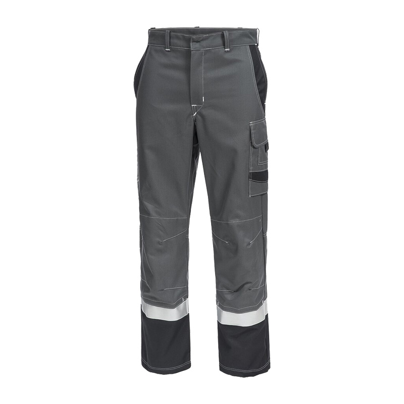 Graue HB MODarc mit Reflex MultiNorm Hose 4 kA + 7 kA | APC2 von HB Protective Wear, Arbeitsschutzhose mit Reflexstreifen und Seitentaschen