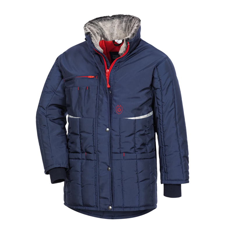 TEMPEX CLASSIC 2.0 Damen Kommissionierer Gefrierhaus Jacke von HB Protective Wear, navy, mit Kunstfellkragen, EN 342, Kälteschutz bis -49 °C