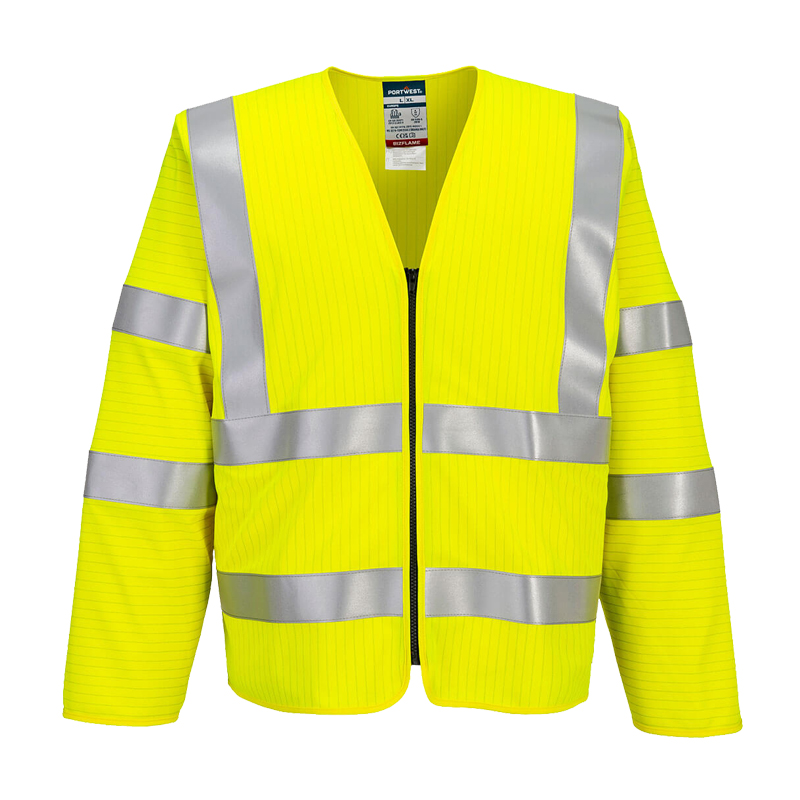 PortWest FR616 FR Hi-Vis Langarmweste mit Reißverschluss