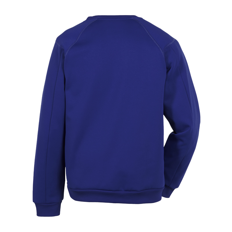 Rückenansicht des blauen Planam Sweater Sweat-Shirts mit 3D Print von Planam
