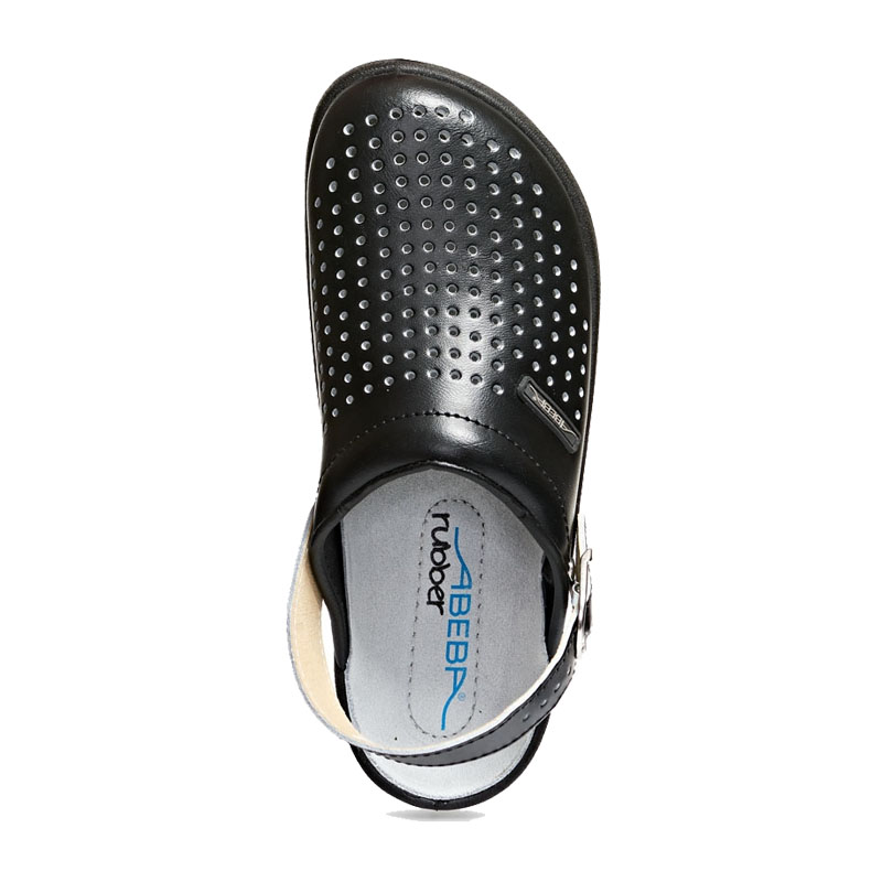 Abeba 9310 Rubber OB Clog perforiert für Medizin & Pflege | schwarz