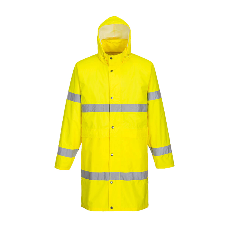 PortWest H442 Warnschutz Regen Mantel Klasse 3 | 100 cm