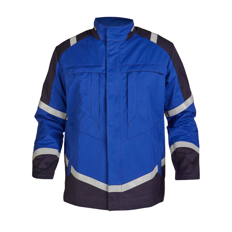 Rofa Multi-Light 2577 MultiNorm Jacke 4 kA + 7 kA | APC2, blaue Schutzjacke mit dunklen Einsätzen und Reflexstreifen