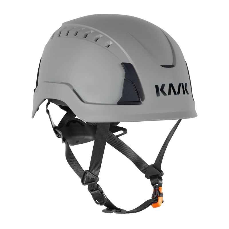KASK PRIMERO AIR Industriehelm in Grau mit Belüftung und Kinnriemen, Schutzhelm nach EN 397 und EN 50365 für anspruchsvolle Industrieeinsätze