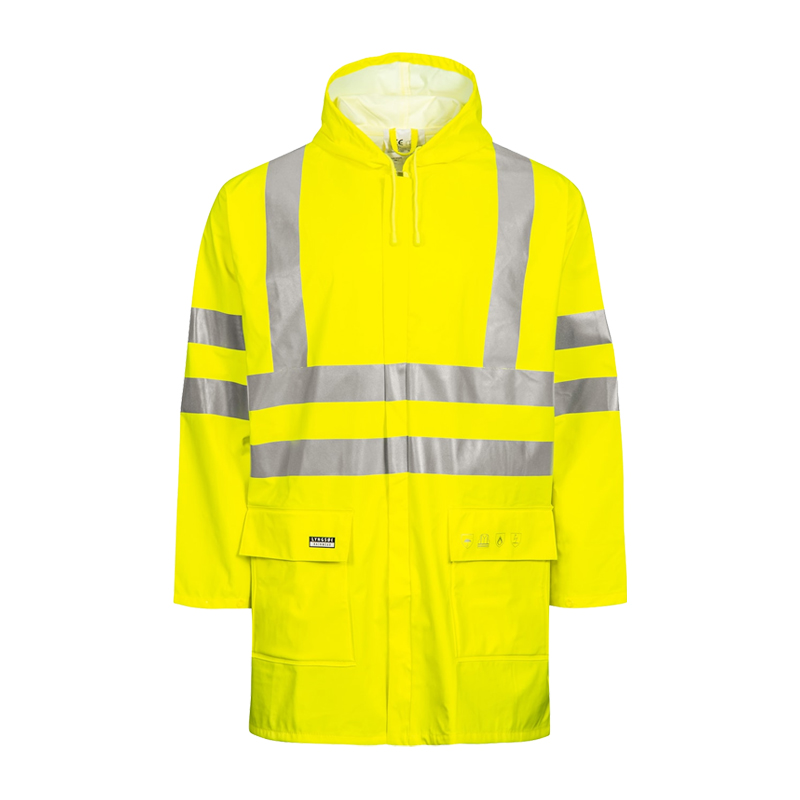 Lyngsøe FR-LR55 flammhemmende Hi Vis Warnschutz Regenjacke