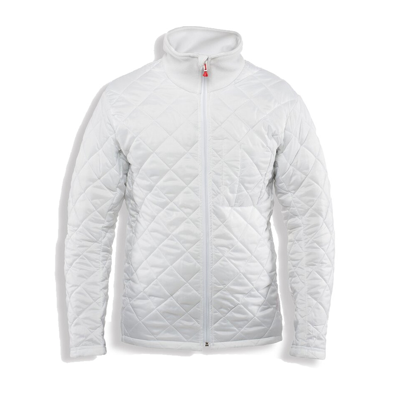 Weiße, gesteppte TEMPEX THERMO HYGIENE ErgoPlus Jacke von HB Protective Wear für kalte Arbeitsumgebungen mit ergonomischem Schnitt, Stehkragen und Reißverschluss