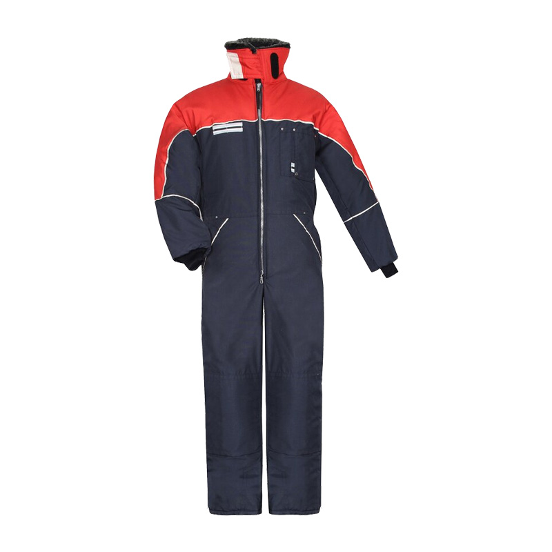 TEMPEX COMFORT Kommissionierer Gefrierhaus Overall von HB Protective Wear in Marine-Rot, Kälteschutzoverall für Tiefkühllager bis -49 °C mit Reflexdetails und hohem Kragen