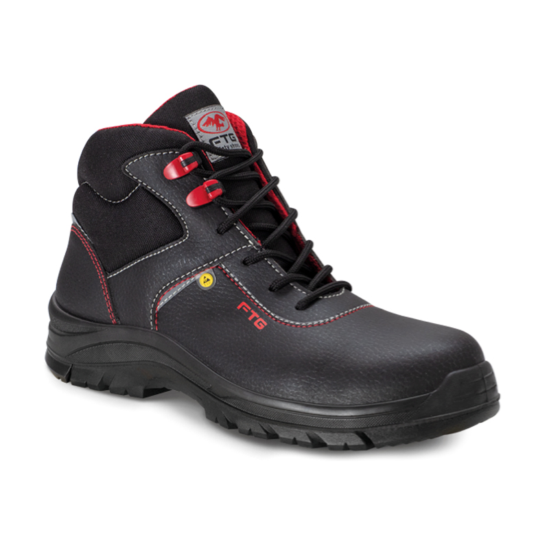 FTG Satellite S3 ESD Sicherheitsstiefel metallfrei, hoher schwarzer Arbeitsschutzstiefel aus Sicherheitsleder der Gemini Linie