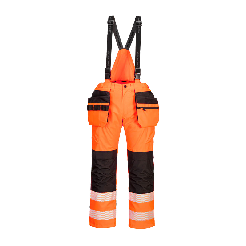 PortWest PW356 Warnschutz Regenhose mit 16 Taschen wasserdicht