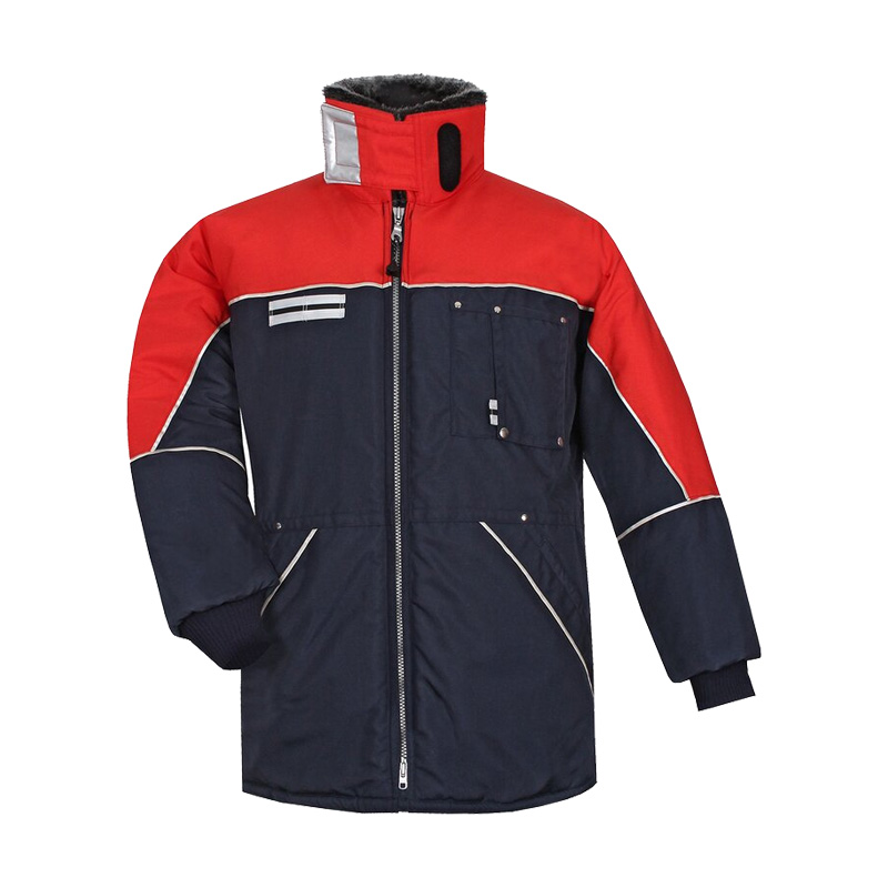 TEMPEX COMFORT Damen Kühlhaus Jacke von HB Protective Wear, rot-navy, robuste Kälteschutzjacke für Kühlhausarbeit bei 0–10 °C