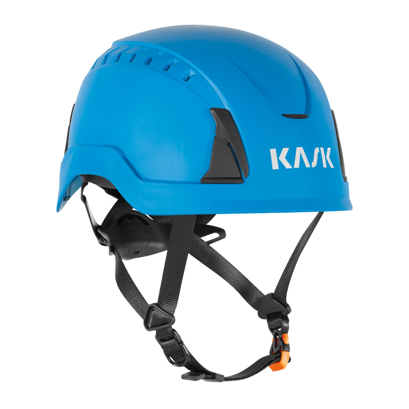 Blauer KASK PRIMERO AIR Industriehelm mit Belüftung und Kinnriemen, Schutzhelm nach EN 397 und EN 50365 für anspruchsvolle Industrieeinsätze