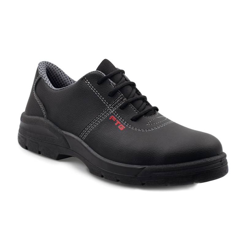 FTG Pireo S3S Sicherheitsschuh Master Line, schwarzer Halbschuh aus Safety-Leder mit Stahlkappe, gepolstertem Schaftrand und rutschhemmender Sohle