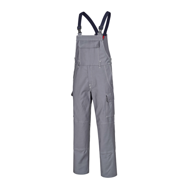 Graue HB 4arc MultiNorm Latzhose 4 kA + 7 kA APC2 von HB Protective Wear mit Brusttasche und Trägern