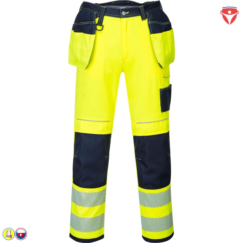 PortWest T501 Warnschutzhose mit Holstertaschen Taschenvielfalt