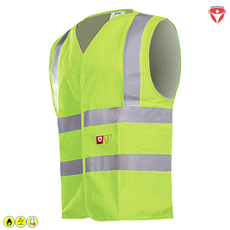 Sioen Hellisan flammhemmende, antistatische Warnweste Klasse 2