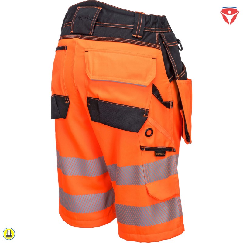 PortWest PW343 Warnschutz Shorts | abnehmbare Holstertaschen
