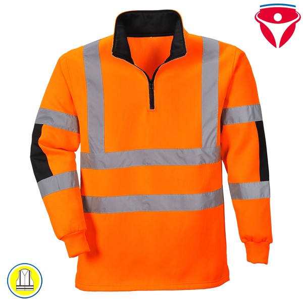 PortWest B308 Warnschutz Xenon Rugby Shirt